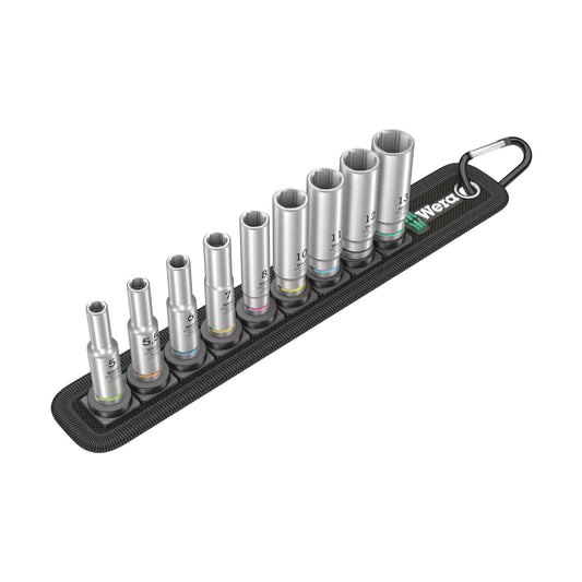 Wera Tools 05004525001 Belt A Deep 1 9-Piece 1/4" Drive Socket Set