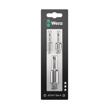 Wera Tools 05073200001 870/4/7 Set A SB 3 - Piece Adaptor Set