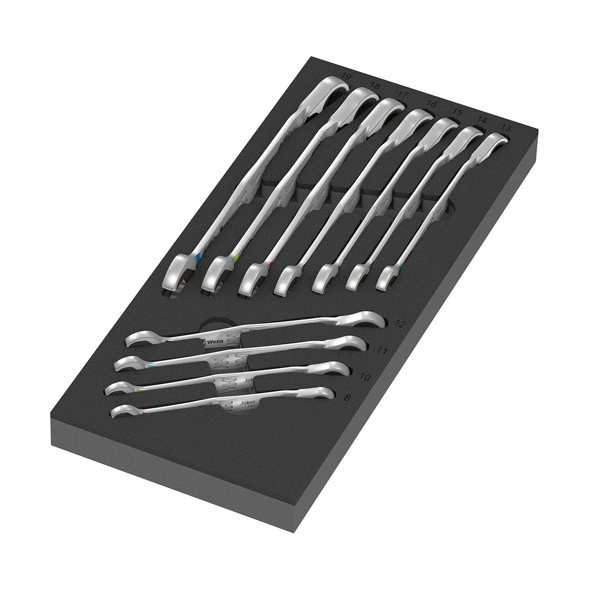 Wera Tools 05150123001 9733 Foam Insert & 6001 11 Piece Joker Switch Wrench Set 1