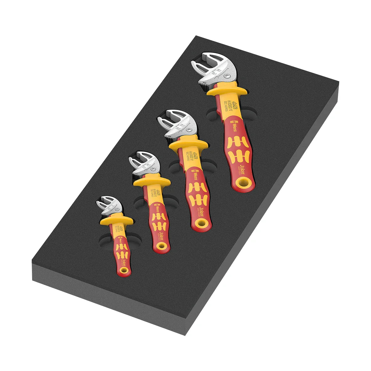 Wera Tools 05150124001 9734 Foam Insert & 6004 Joker VDE 4 Piece Wrench Set 1