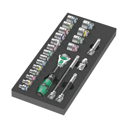 Wera Tools 05150111001 9721 Foam Insert & 8000 B Zyklop 23 Piece Ratchet Set 1 3/8" Drive
