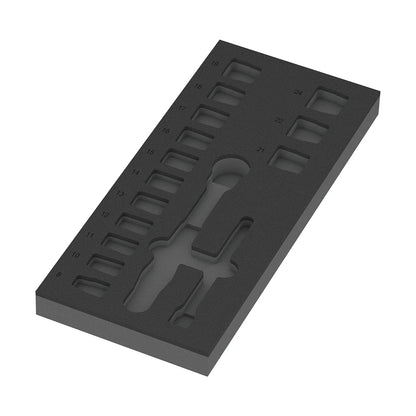 Wera Tools 05150114001 9724 Foam Insert & 8010 B Zyklop Comfort 16 Piece Ratchet Set 1 3/8" Drive