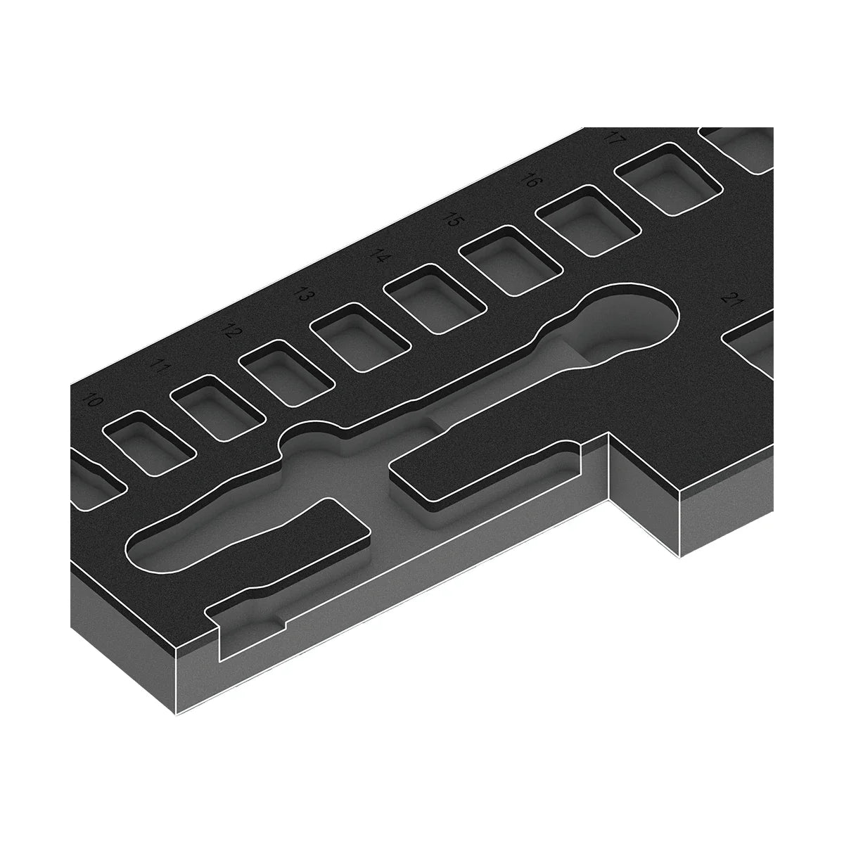 Wera Tools 05150114001 9724 Foam Insert & 8010 B Zyklop Comfort 16 Piece Ratchet Set 1 3/8" Drive