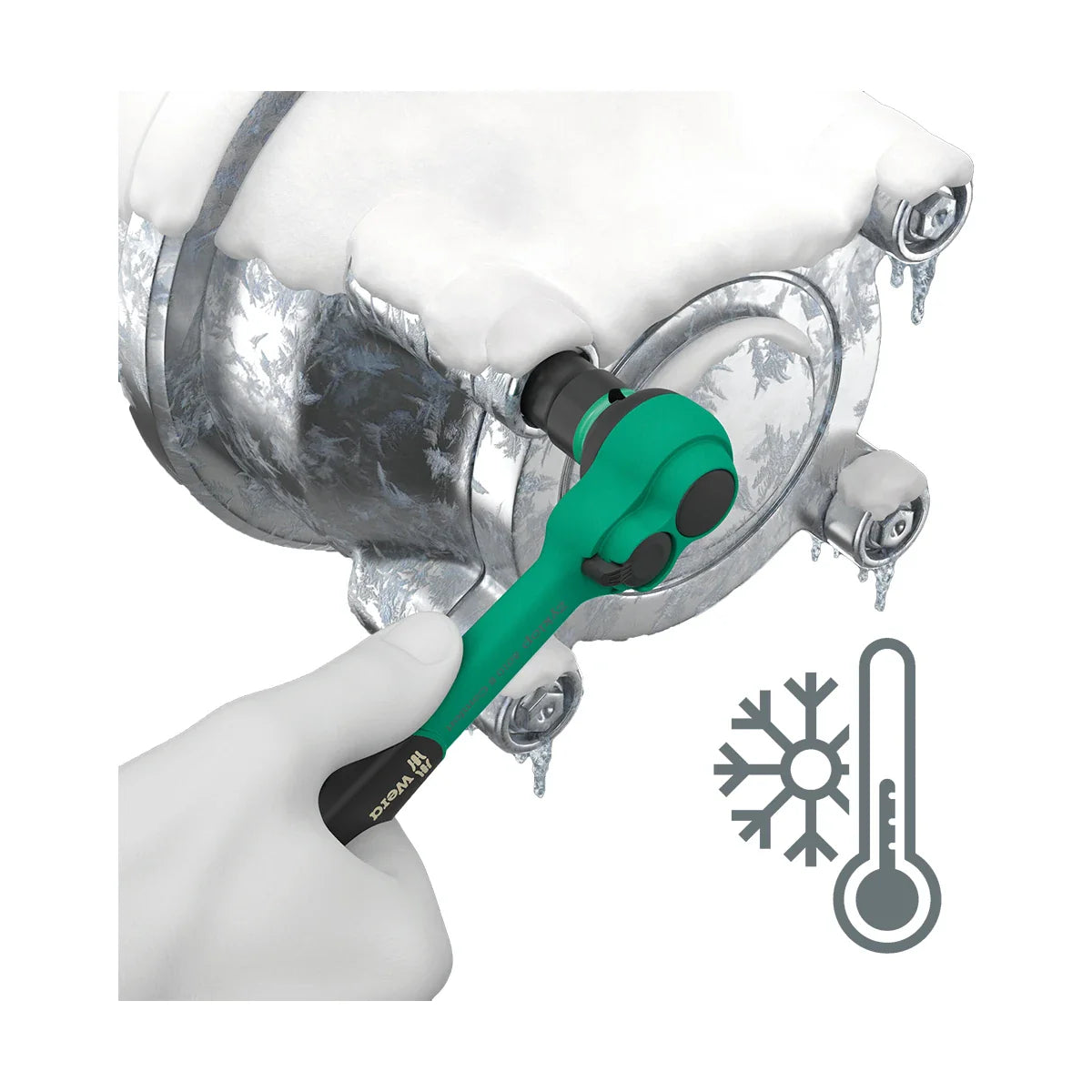 Wera Tools 05150114001 9724 Foam Insert & 8010 B Zyklop Comfort 16 Piece Ratchet Set 1 3/8" Drive