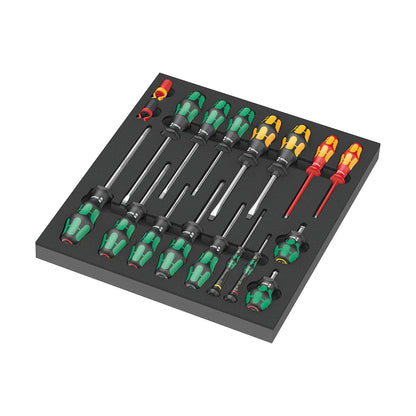 Wera Tools 05150101001 9710 Foam Insert & 18 Piece Screwdriver Set 1