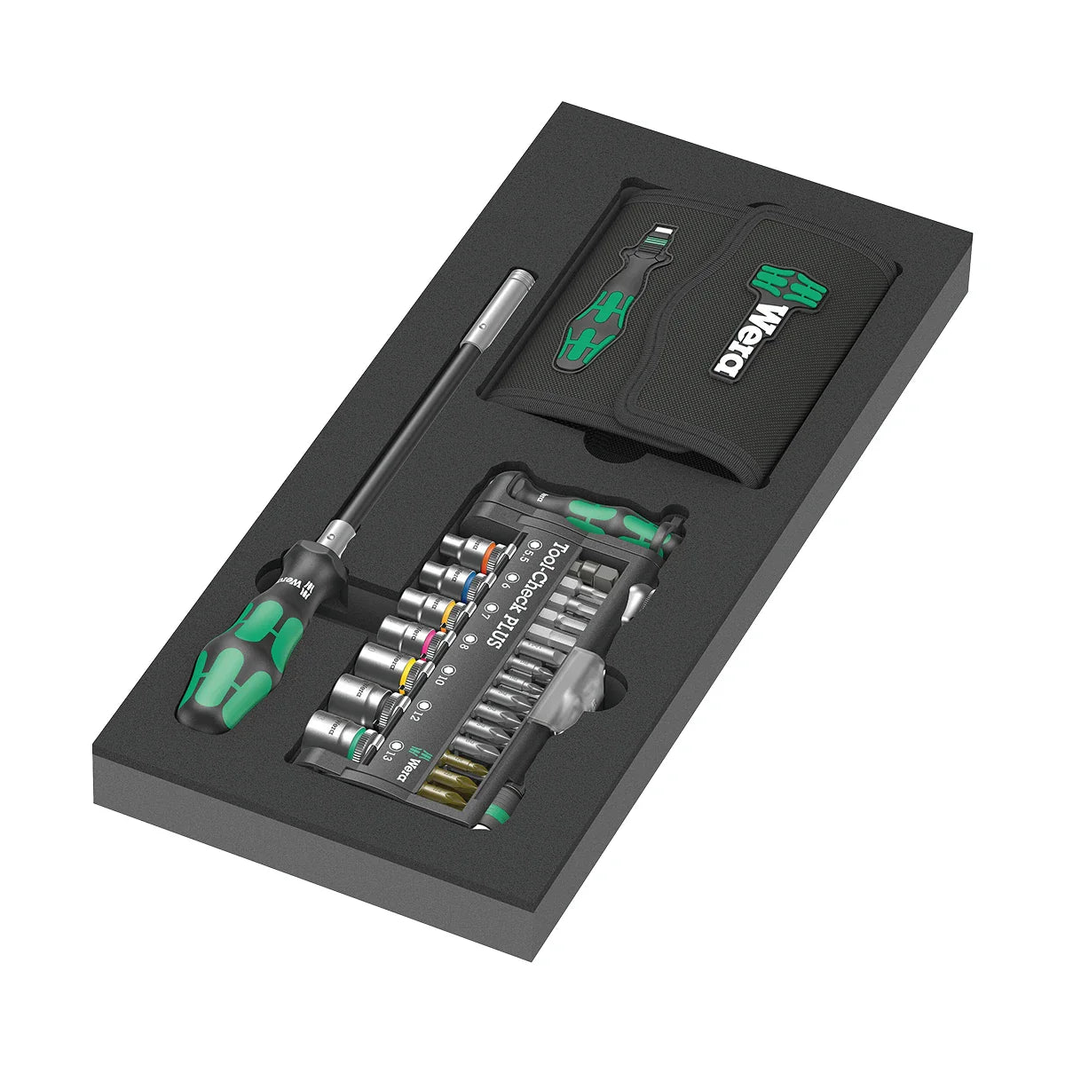 Wera Tools 05150150001 9750 Foam Insert & Kraftform Kompakt Tool-Check PLUS 57 Piece Set