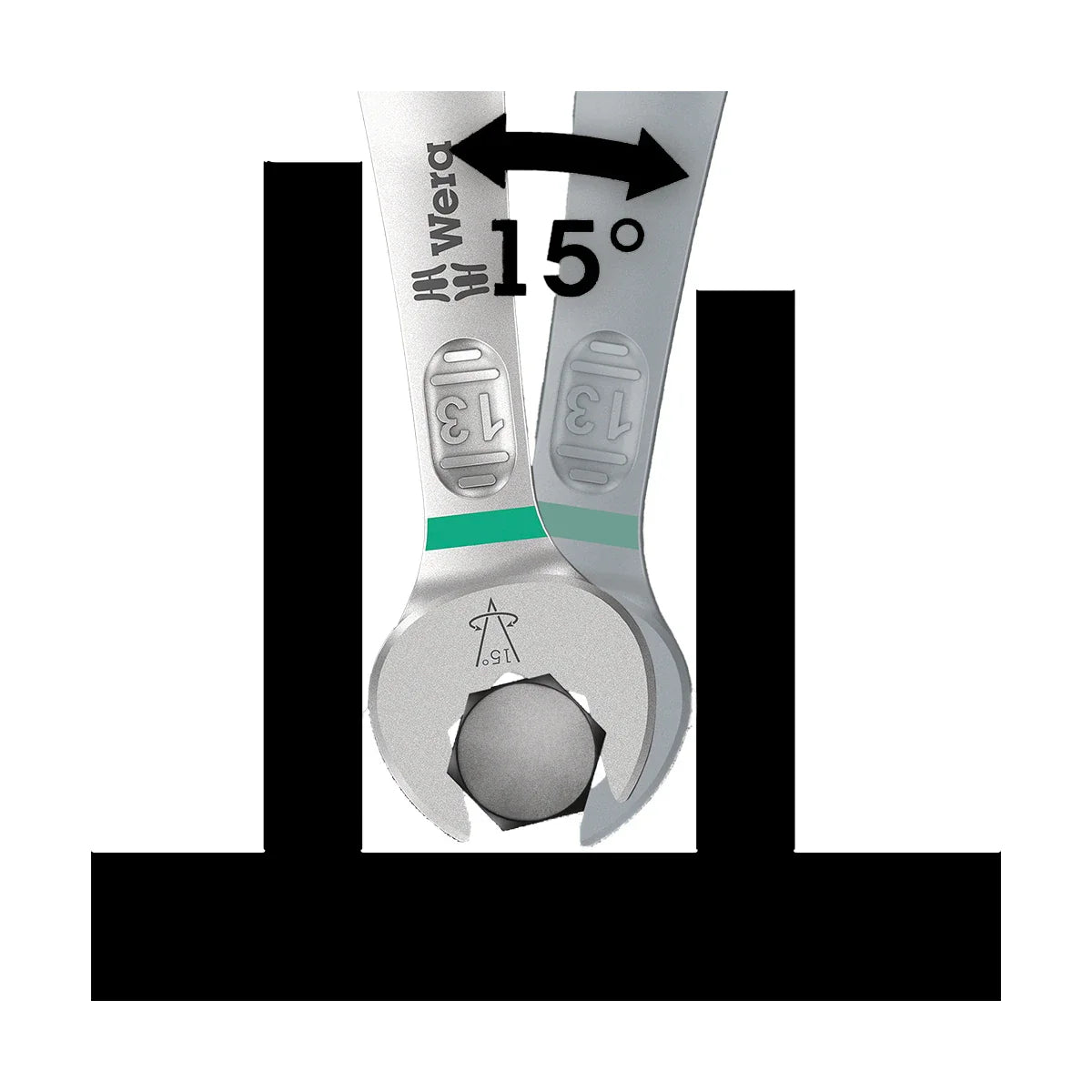 Wera Tools 05020229001 6003 Joker 4 Set 1 Imperial 4-Piece Combination Wrench Set