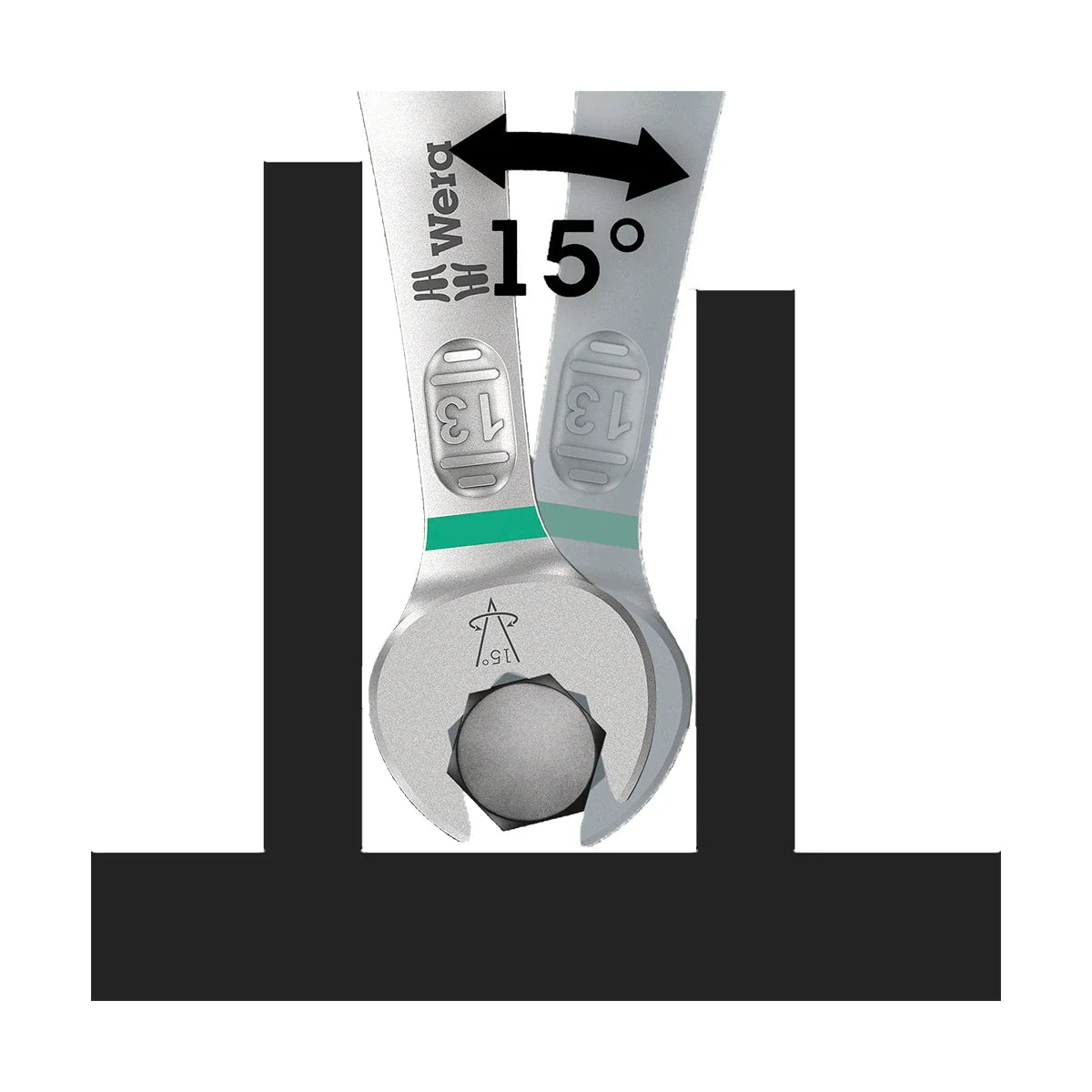 Wera Tools 05020231001 6003 Joker 11-Piece Ratcheting Combination Metric Wrench Set