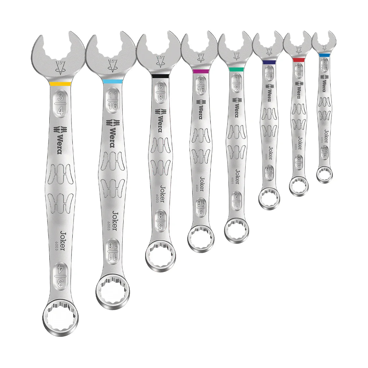 Wera Tools 05020241001 6003 Joker 8-Piece Ratcheting Combination Imperial Wrench Set