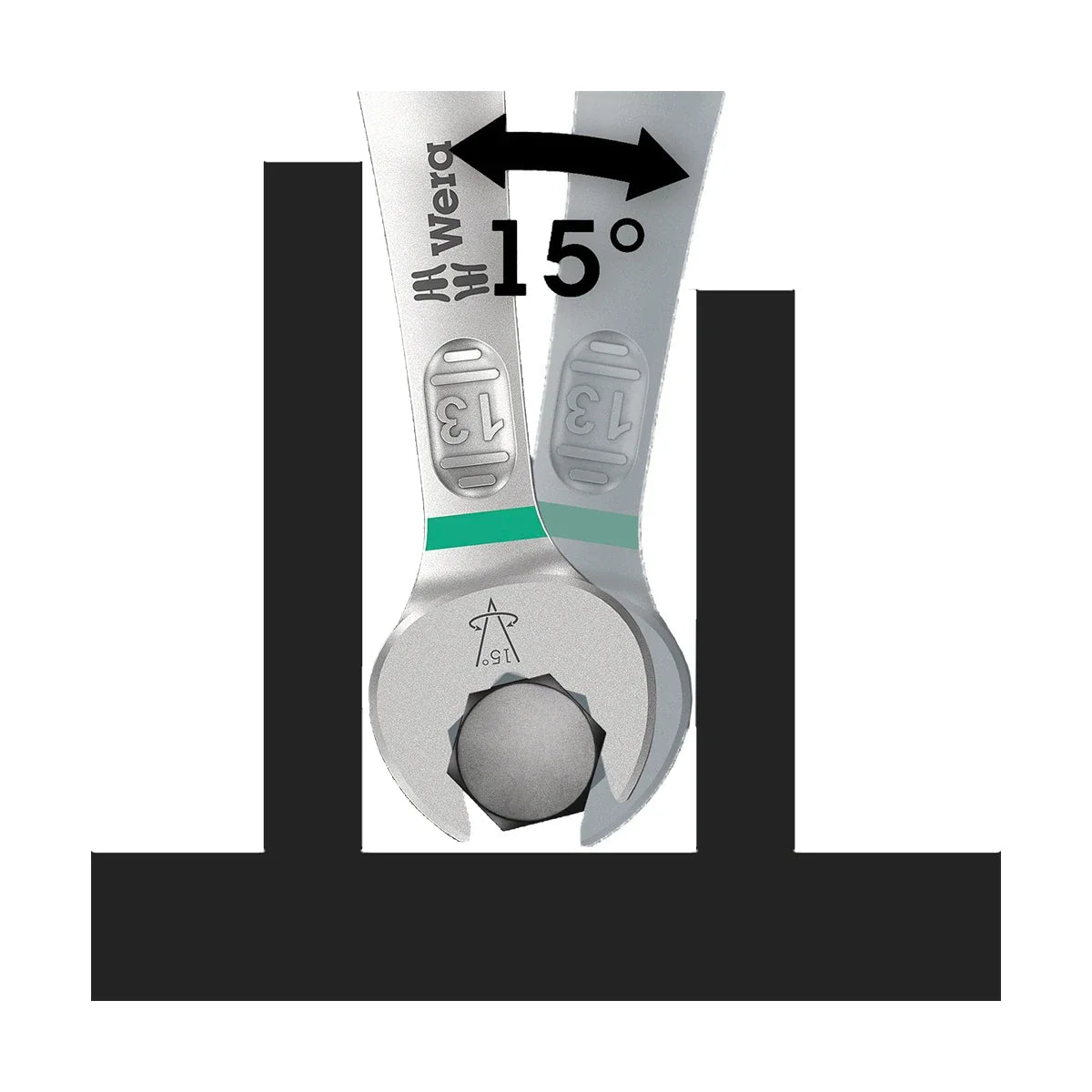 Wera Tools 05020241001 6003 Joker 8-Piece Ratcheting Combination Imperial Wrench Set