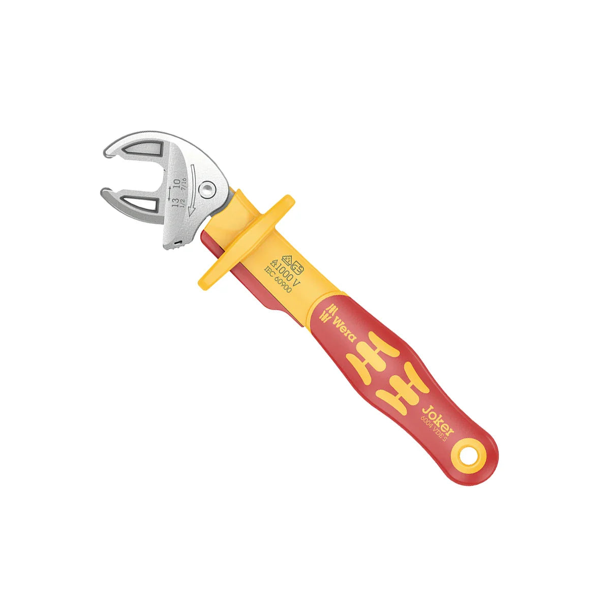 Wera Tools 05020151001 6004 Joker VDE L VDE-Insulated Self-Setting Wrench 10-13mm