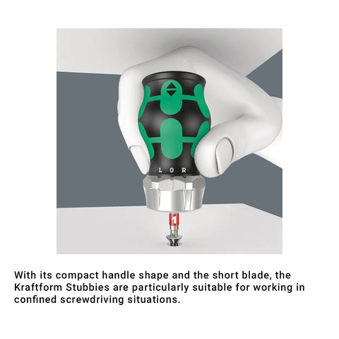 Wera Tools 05008883001 6 Piece Kraftform Kompakt Stubby Ratcheting