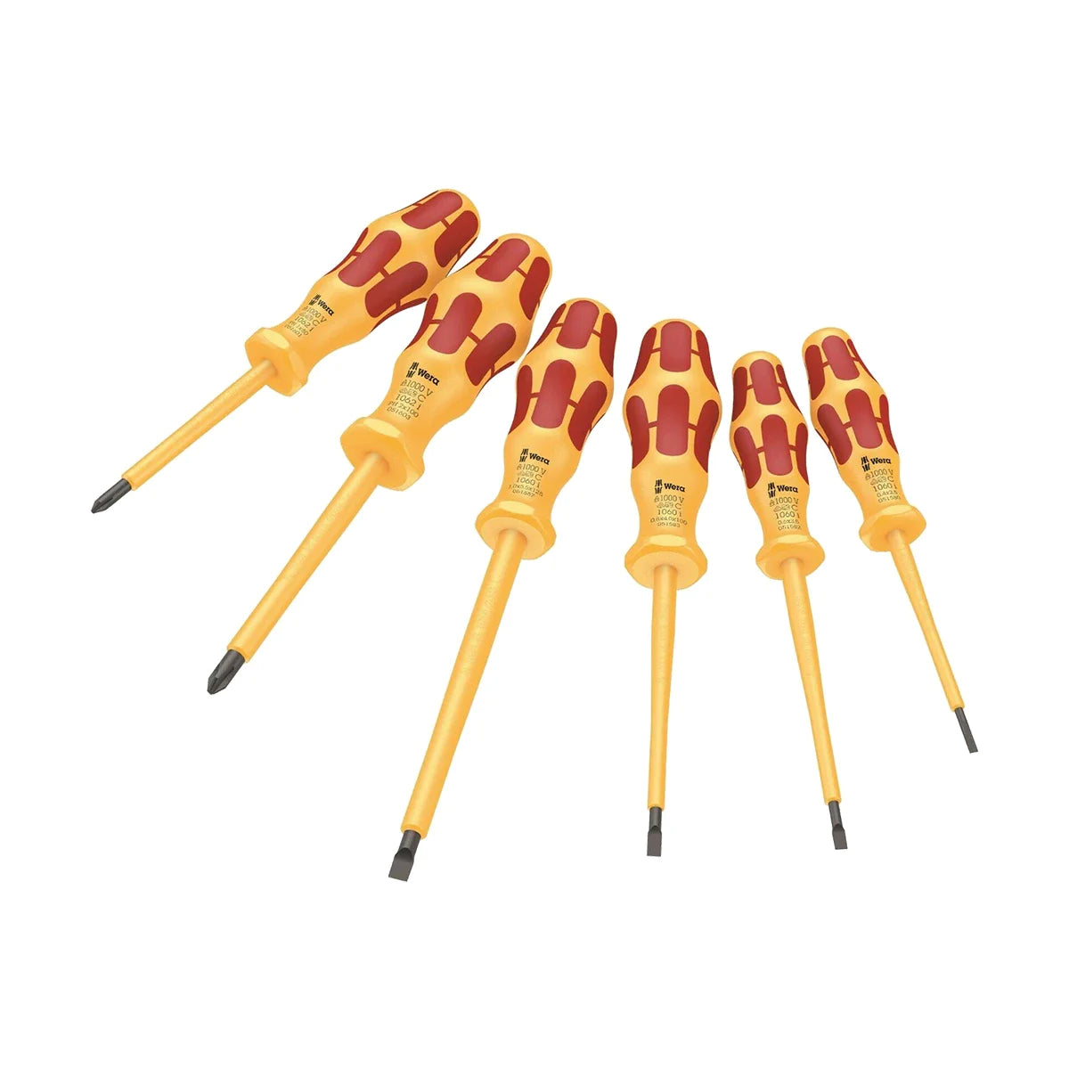 Wera Tools 05051575001 Kraftform 6-Piece VDE Slotted/Phillips Screwdriver Set