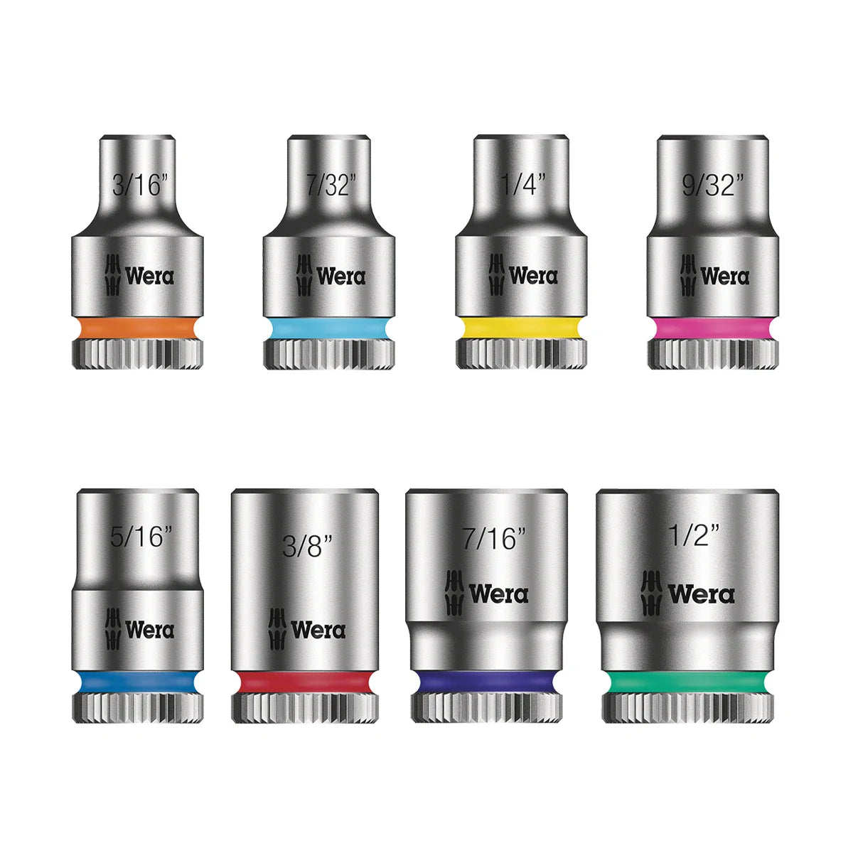 Wera Tools 05057474001 Kraftform Kompakt 400 RA 9-Piece Imperial T-Handle Socket Set