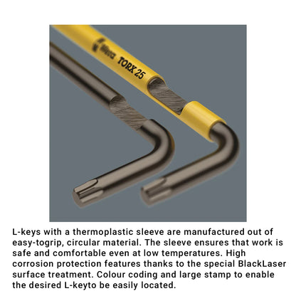 Wera Tools 05024179001 9-Piece Imperial Multi-Colour BlackLaser Torx Key Set