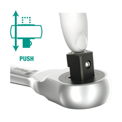 Wera Tools 05004033001 8003 B Zyklop Metal Push-Through Square 3/8" Drive Ratchet