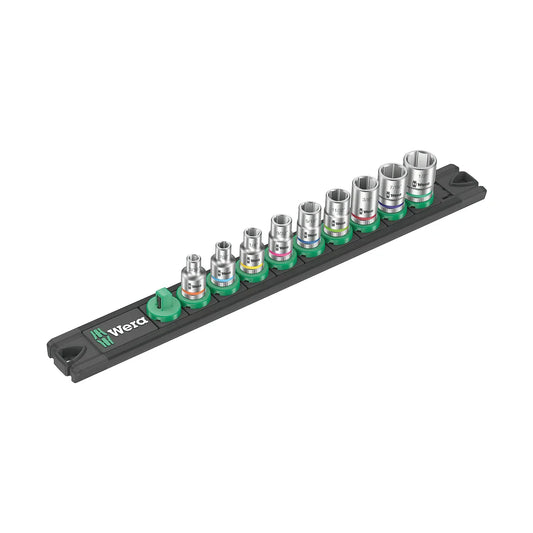 Wera Tools 05005420001 Zyklop 9 Piece Imperial Socket Set - 1/4" Drive w/ Magnetic Socket Rail