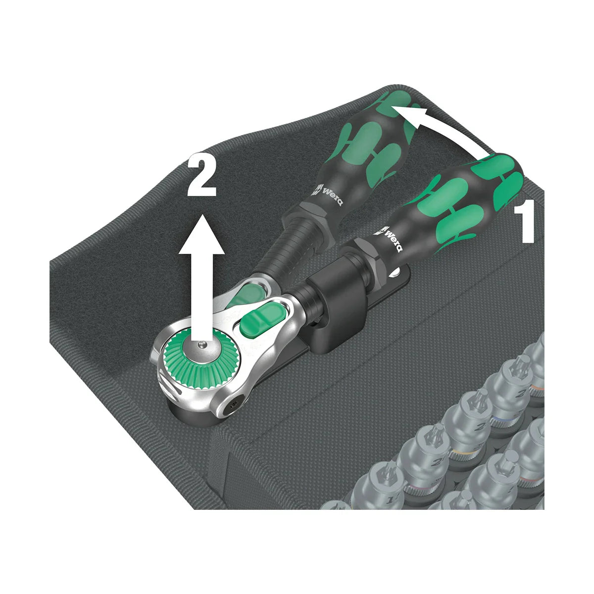 Wera Tools 05003536001 8100 SB All-in Zyklop 38 Piece Metric Speed Ratchet Set, 3/8" Drive