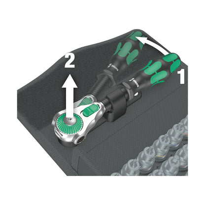 Wera Tools 05003536001 8100 SB All-in Zyklop 38 Piece Metric Speed Ratchet Set, 3/8" Drive