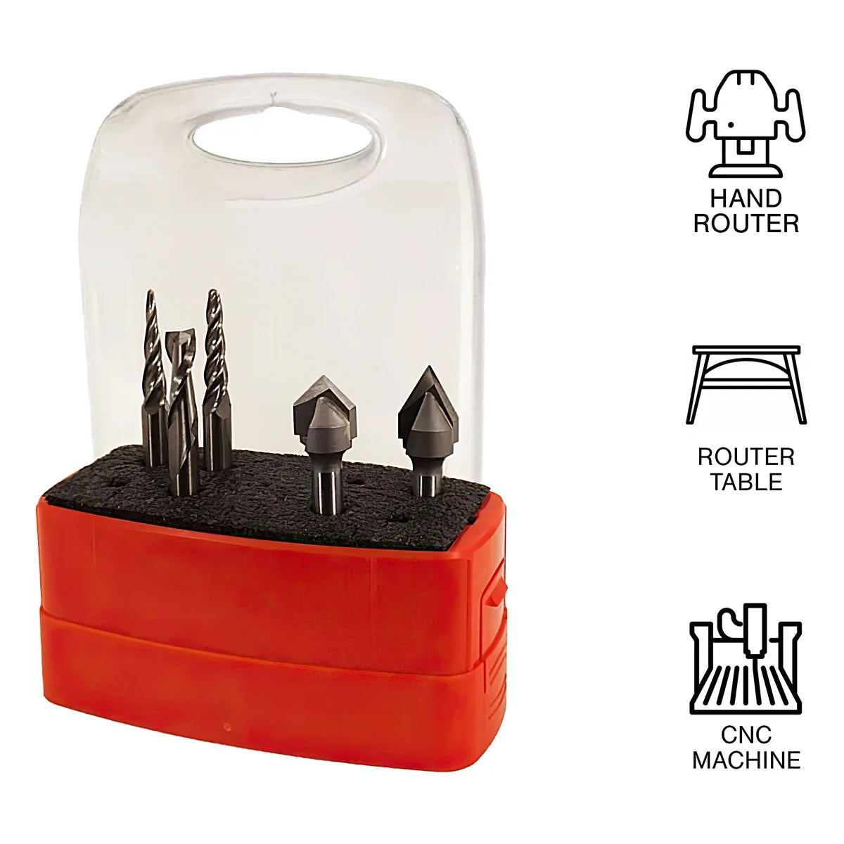 Whiteside WH705 5 Piece CNC Starter Bit Set 1/4" Shank