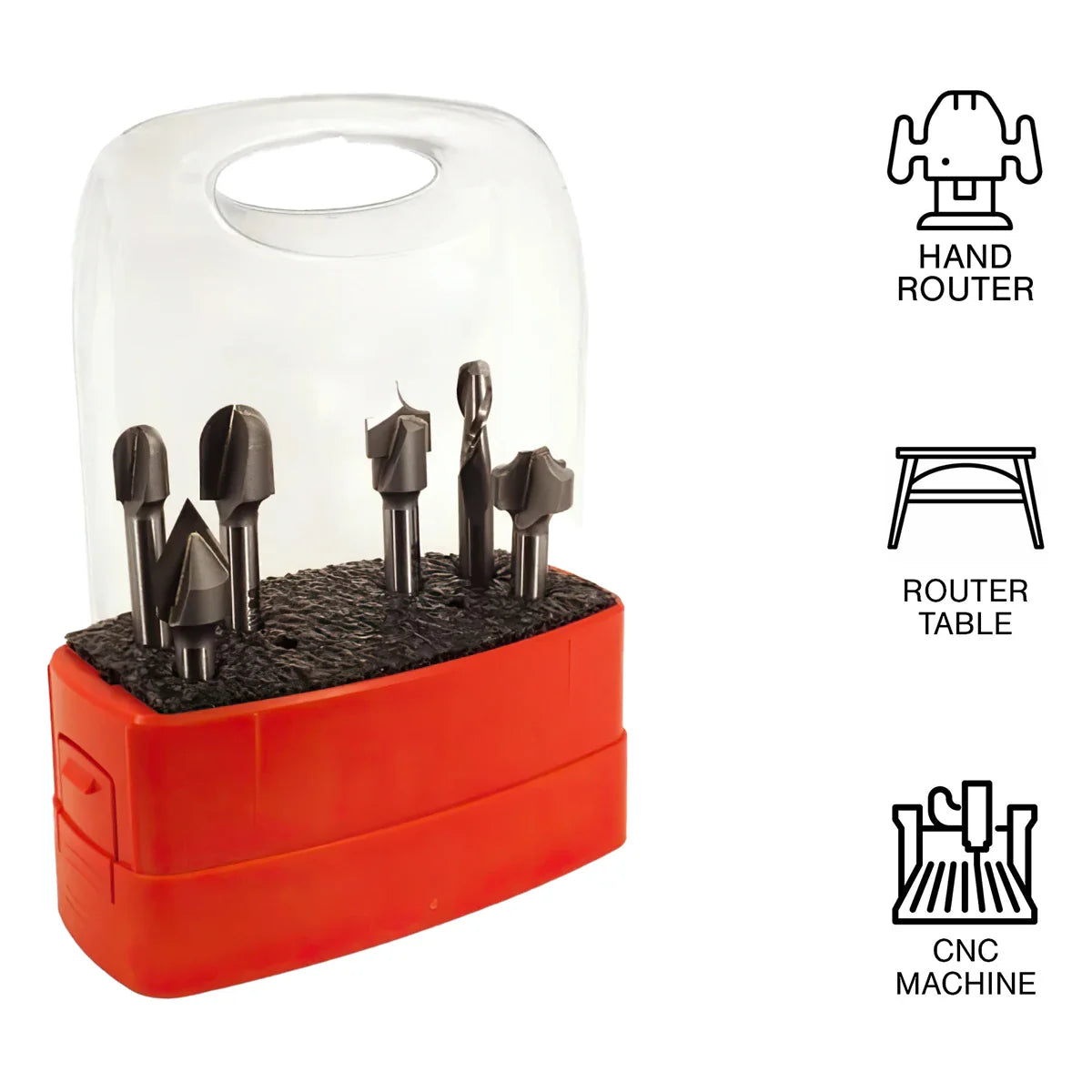 Whiteside WH706 6 Piece CNC Lettering Bit Set 1/4" Shank