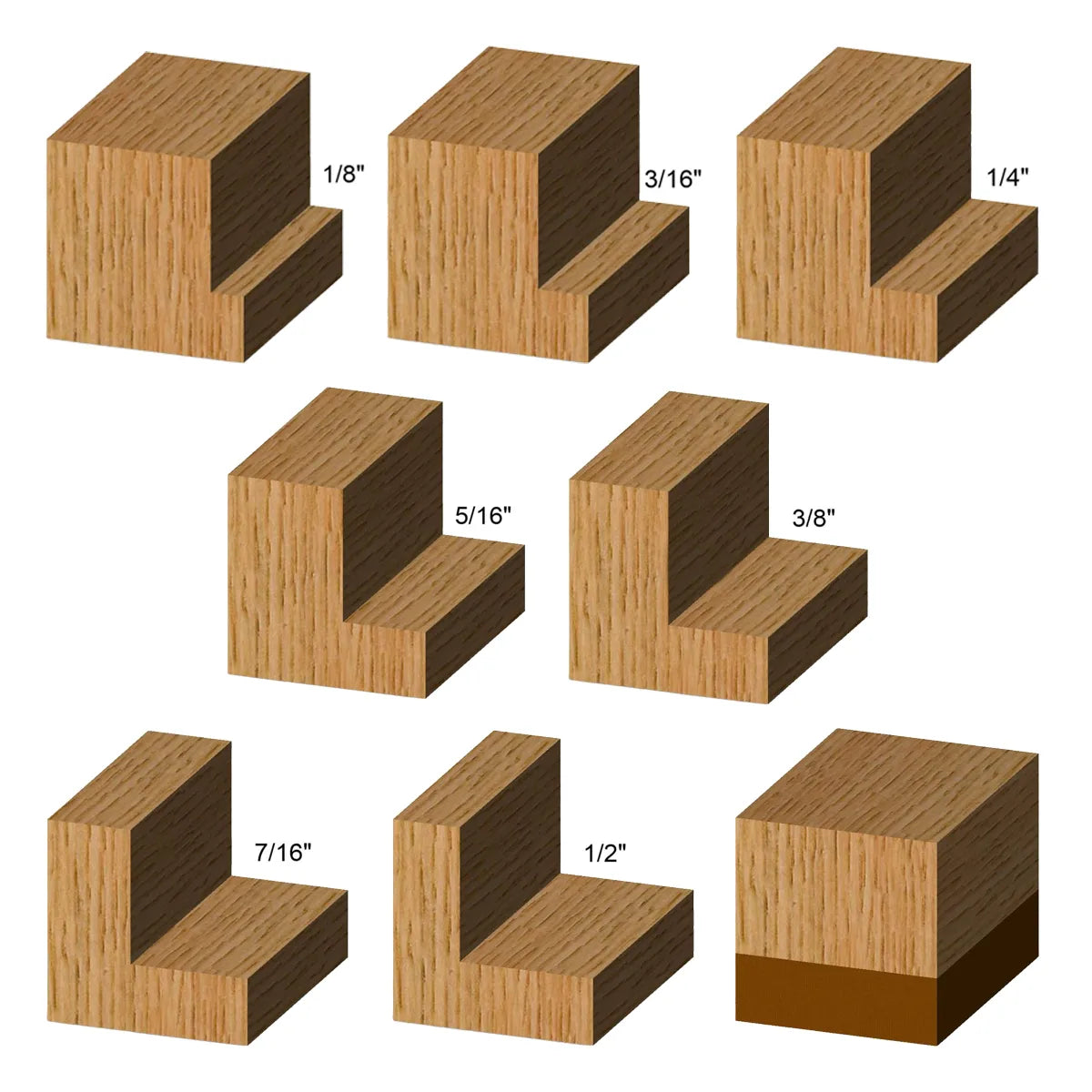 Whiteside WH1952 Multi-Rabbet Bit Set 1/4" Shank
