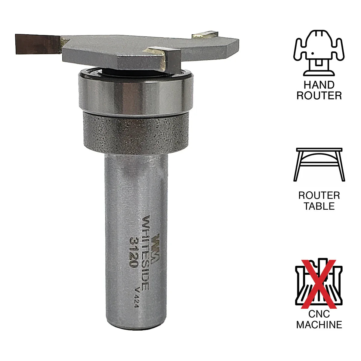 Whiteside WH3120B Slot & Undercut Bit 1/2 "SH, 1/2"CD, 1/2"CL