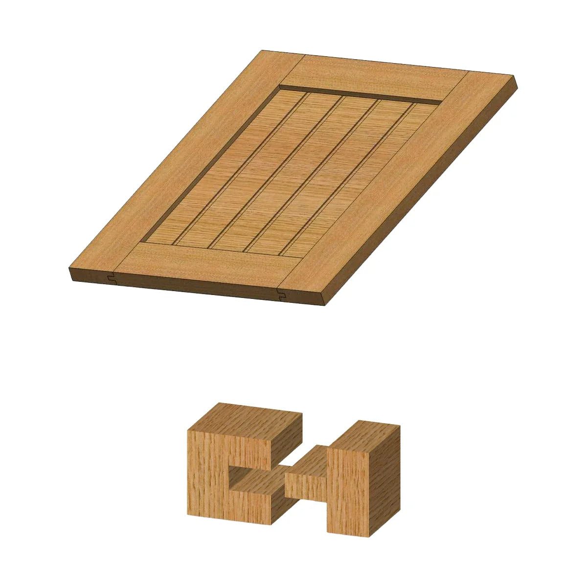 Whiteside WH5990 Shaker Stile & Rail Bit Set 1/2"SH, 1-5/8"LD, 13/16"CL