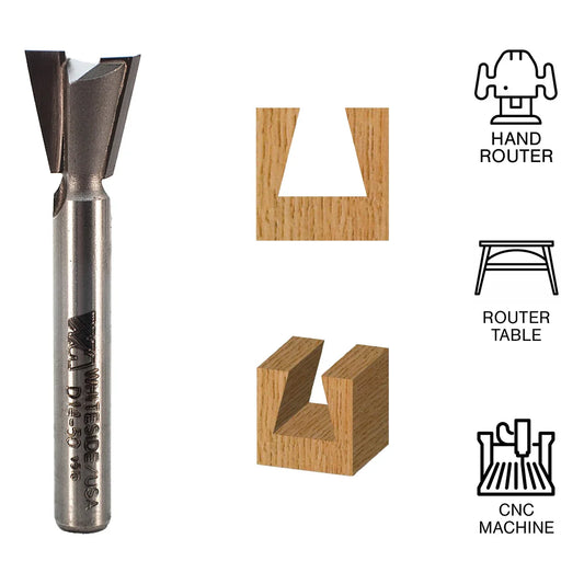 Whiteside WHD1450 14° Dovetail Bit 1/4"SH, 1/2"LD, 1/2"DOC