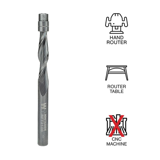 Whiteside WHRFT2100 Spiral Flush Trim Up Cut Bit 1/4" SH, 1/4"CD, 1"CL