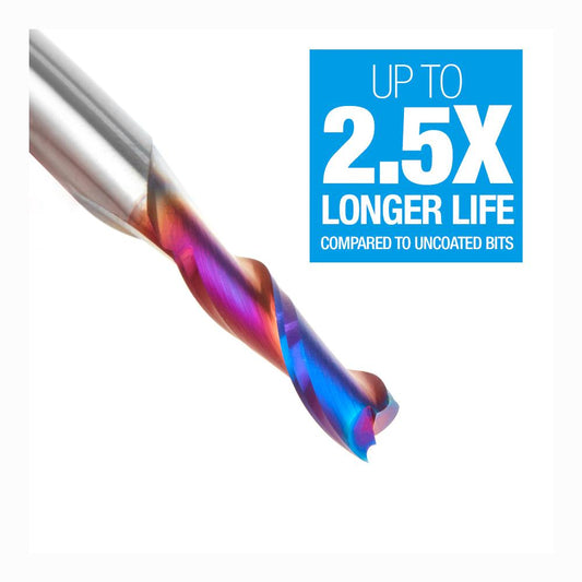 Amana Tool Solid Carbide Spektra™ Extreme Tool Life Coated Spiral Plunge 3/16 Diameter x 3/4 x 1/4 Inch Shank Up-Cut 