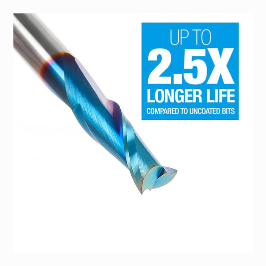 Amana Tool Solid Carbide Spektra™ Extreme Tool Life Coated Spiral Plunge 1/8 Diameter x 13/16 x 1/4 Inch Shank Up-Cut 