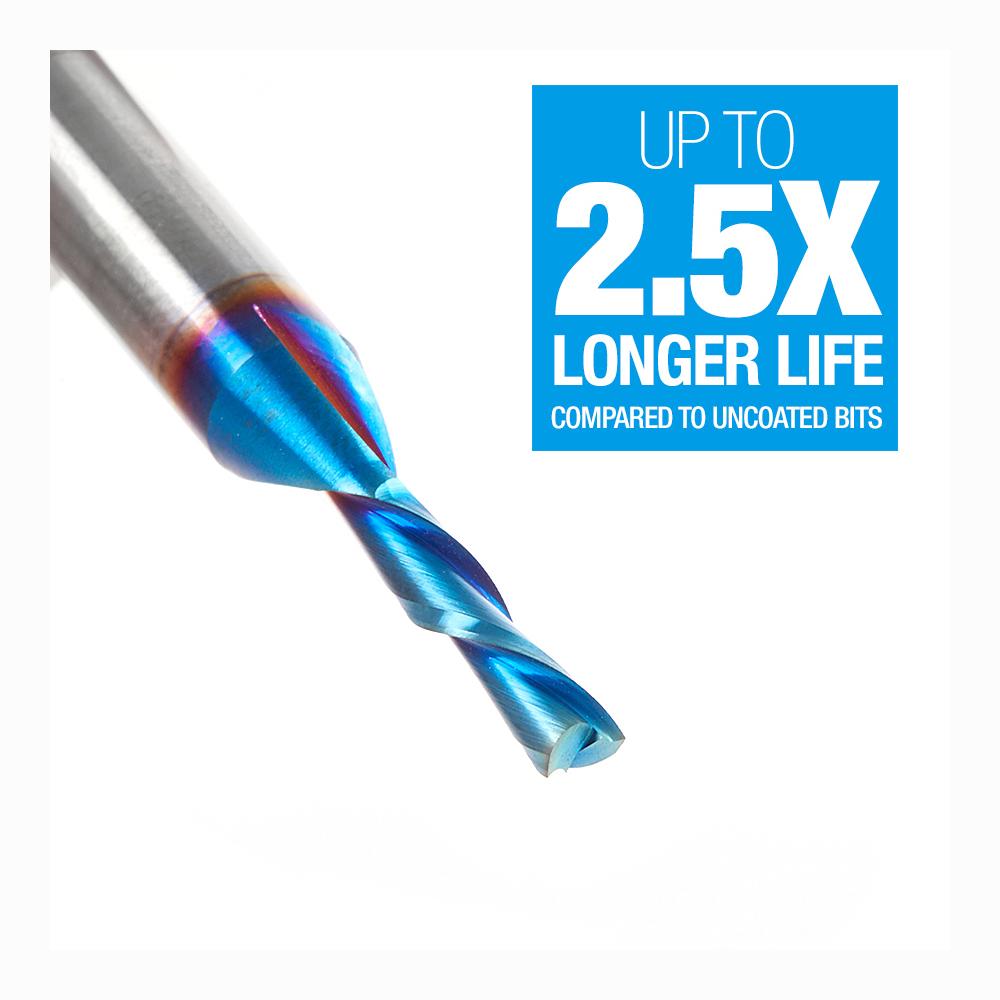 Amana Tool Solid Carbide Spektra™ Extreme Tool Life Coated Spiral Plunge 1/8 Diameter x 1/2 x 1/4 Inch Shank 