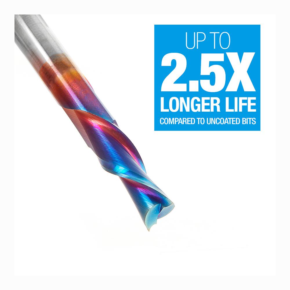 Amana Tool Solid Carbide Spektra™ Extreme Tool Life Coated Spiral Plunge 1/4 Diameter x 3/4 x 1/4 Inch Shank 