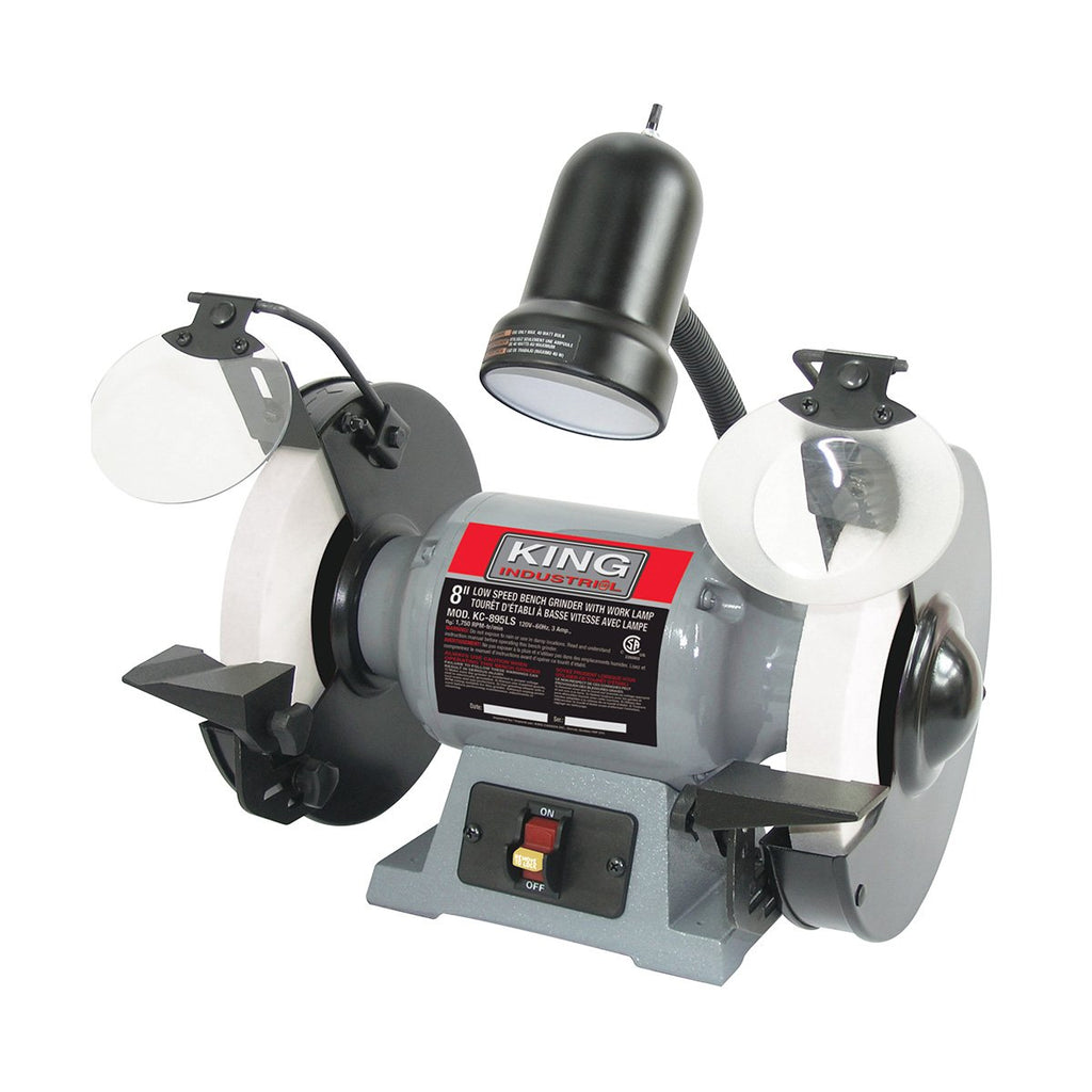 King Industrial 8" Low Speed Bench Grinder With Light 