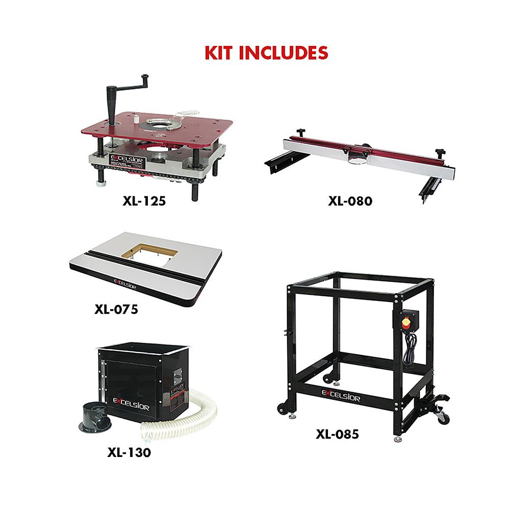 Excelsior Router Lift Excelsior XL-200C Deluxe Router Table Kit – Wooden Edge Tools & Machinery