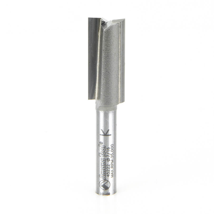 Amana Tool 45222 Carbide Tipped Straight Plunge High Production 7/16 Diameter x 1 Inch x 1/4 Shank