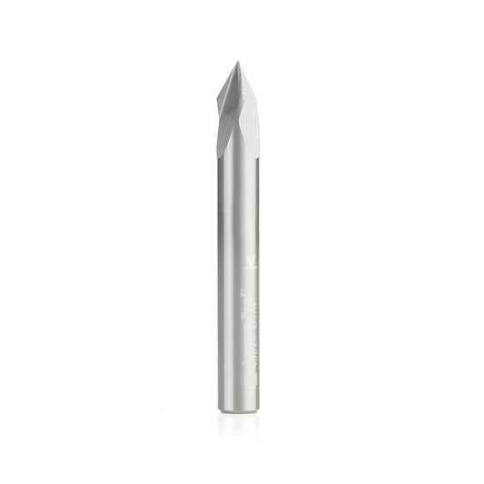 Amana Tool 45624 Solid Carbide V-Groove 60 Deg x 1/4 Diameter x 7/32 x 1/4 Inch Shank