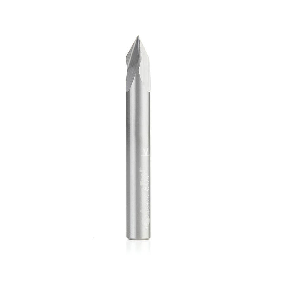 Amana Tool 45624 Solid Carbide V-Groove 60 Deg x 1/4 Diameter x 7/32 x 1/4 Inch Shank