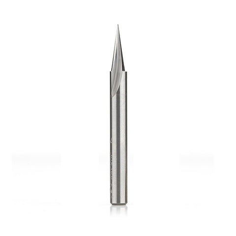 Amana Tool Solid Carbide Carving Liner 18 Deg x 1/4 Diameter x 5/8 x 1/4 Inch Shank x 1-Flute 