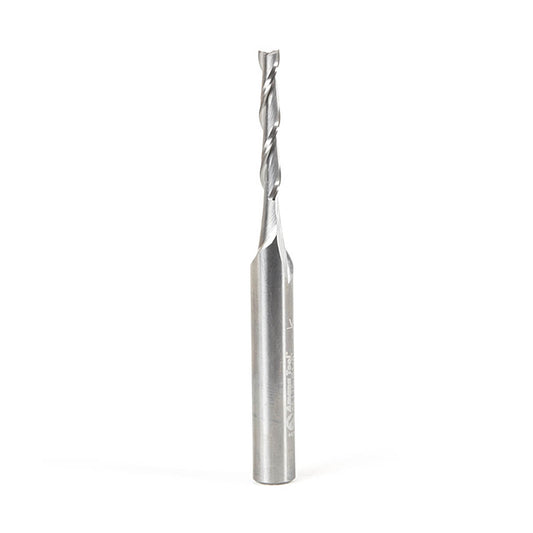 Amana Tool 46125 Solid Carbide Spiral Plunge 1/8" Diameter x 13/16" x 1/4" Shank x 2-1/2" Long Up-Cut Router Bit