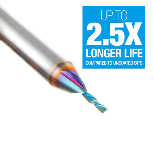 Amana Tool Solid Carbide Spektra™ Coated Spiral Plunge 1/16 Diameter x 3/16 x 1/4 Inch Shank 