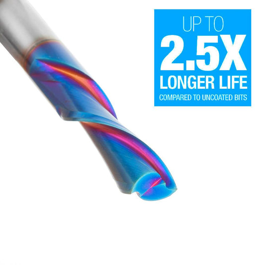 Amana Tool Solid Carbide Spektra™ Extreme Tool Life Coated Spiral Plunge 3/8 Diameter x 1-1/4 x 3/8 Inch Shank 