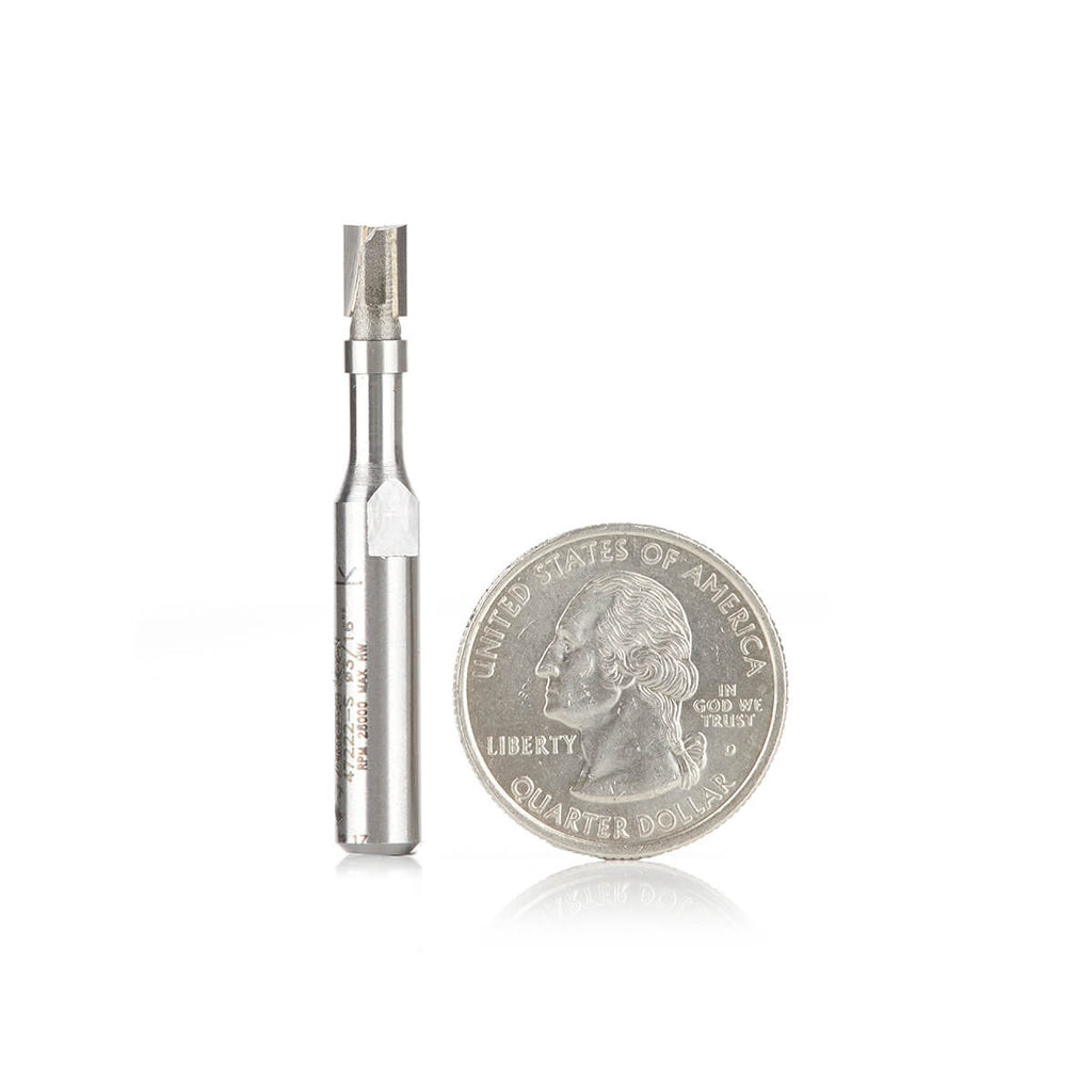 Amana Tool 47222-S Miniature Flush Trim Plunge Template 3/16 Diameter x 1/4 x 1/4 Inch Shank Carbide Tipped Router Bit