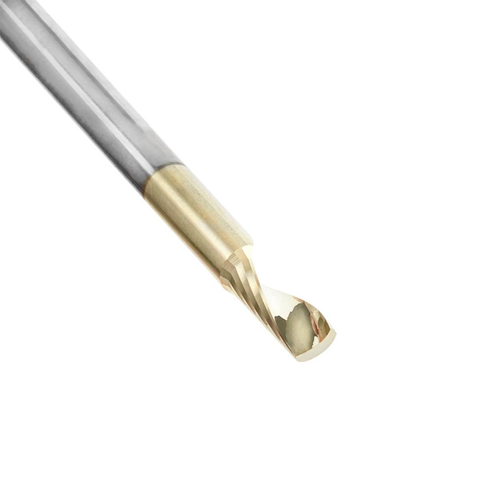 Amana Tool Solid Carbide CNC Spiral 'O' Flute, Aluminum Cutting 1/8 Diameter x 5/16 x 1/8 Shank Up-Cut ZrN Coated Router Bit 