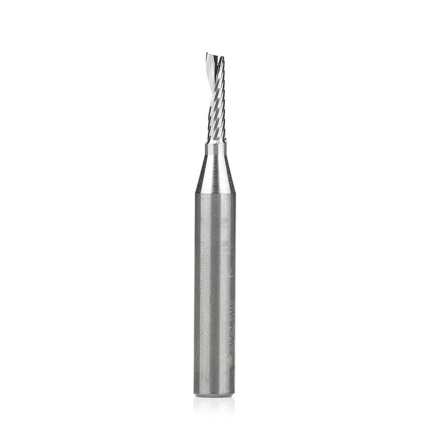 Amana Tool 51454 Solid Carbide CNC Spiral 'O' Single Flute, Aluminum Cutting 1/8 Diameter x 1/2 x 1/4 Shank x 2 Inch Long Up-Cut Router Bit