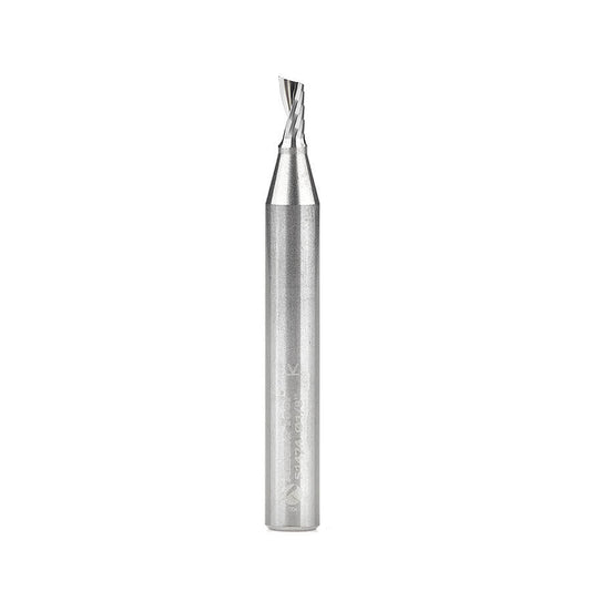Amana Tool 51474 Solid Carbide CNC Spiral 'O' Single Flute, Aluminum Cutting 1/8 Diameter x 1/4 x 1/4 Shank x 2 Inch Long Up-Cut Router Bit