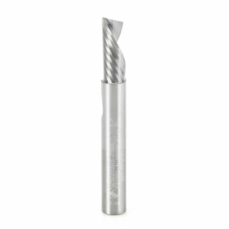 Amana Tool 51502 Solid Carbide CNC Spiral 'O' Flute, Aluminum Cutting 1/4 Dia x 5/8 x 1/4 Inch Shank Down-Cut