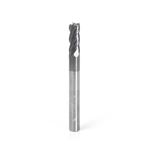 Amana Tool 51593 CNC Variable Helix Spiral Square Bottom 1/4 Diameter x 5/8 x 1/4 Shank Solid Carbide AlTiN Coated End Mill