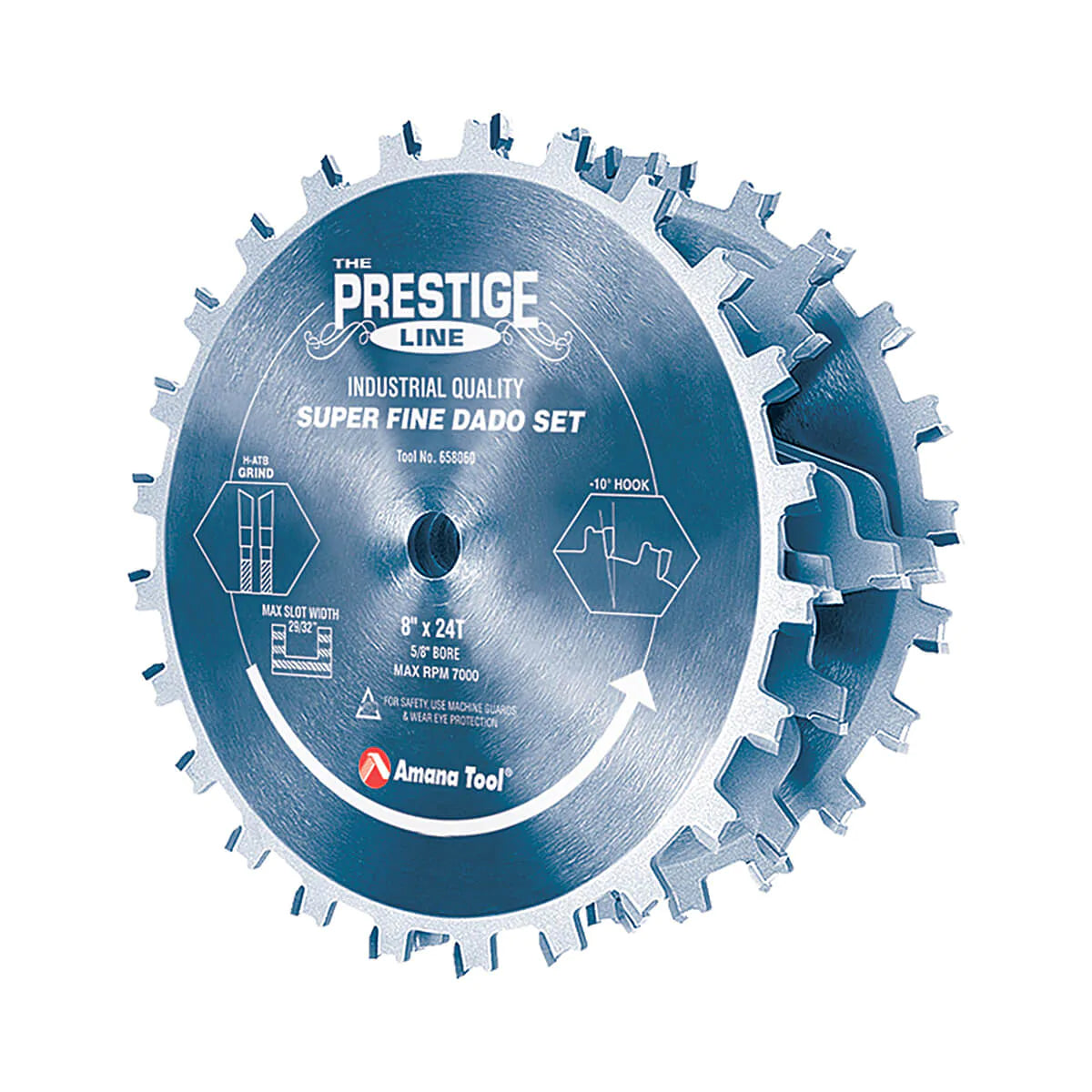 Amana Tool 658060C Electro-Blu™ Carbide Tipped Prestige™ 8" Dado Blade Set